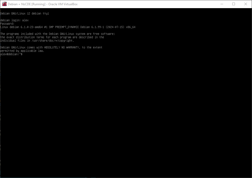 Boot the system -- Logged In
